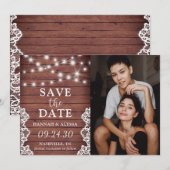 LGBTQ Rustic Lights Foto Flat Save the Date Kaart (Voorkant / Achterkant)