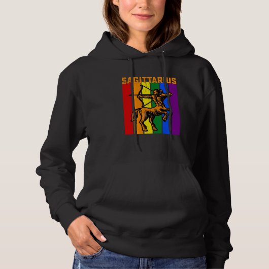 LGBTQ Sagittarius Zodiac Sign Vintage Astrology Hoodie (Voorkant)