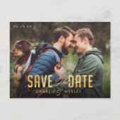 LGBTQ Simple Traditional Save the Date with Photo Briefkaart (Voorkant)