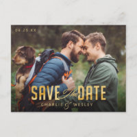LGBTQ Simple Traditional Save the Date with Photo