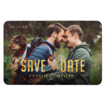 LGBTQ Simple Traditional Save the Date with Photo