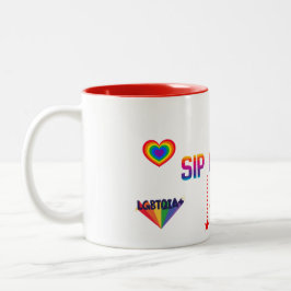 LGBTQ SIP OF PRIDE WITTE 11OZ TWEE-TONEN KERAMIEKE TWEEKLEURIGE KOFFIEMOK