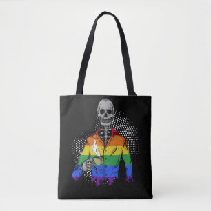 LGBTQ Skeleton drink Koffieschedel Tote Bag