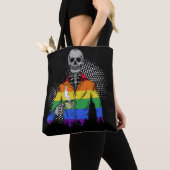 LGBTQ Skeleton drink Koffieschedel Tote Bag (Dichtbij)