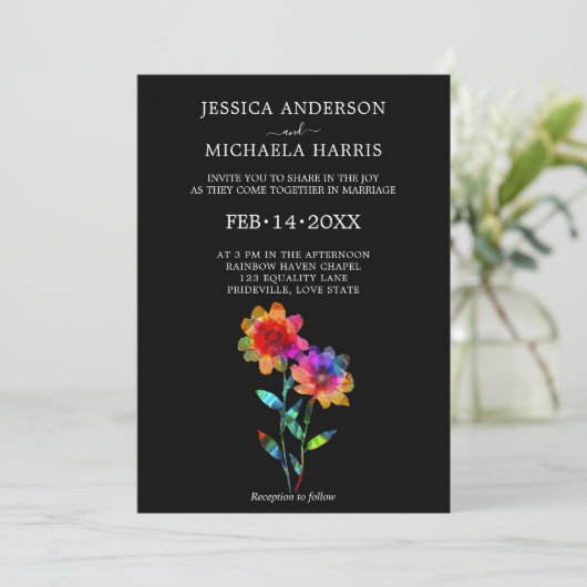 🌈 LGBTQ Soaring Together Petals & Pride Kaart (Staand voorkant)