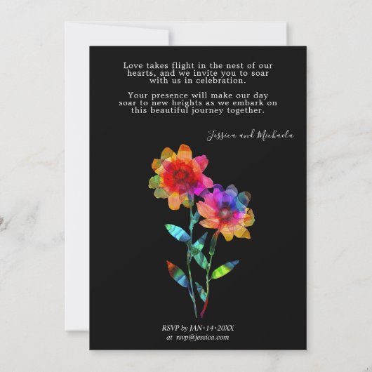 🌈 LGBTQ Soaring Together Petals & Pride Kaart (Achterkant)