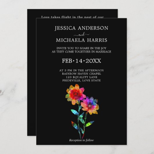 🌈 LGBTQ Soaring Together  Petals & Pride  Kaart (Voorkant / Achterkant)