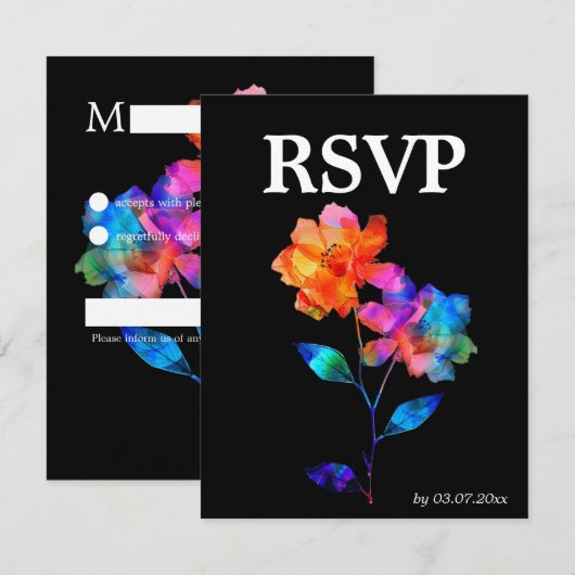 🌈 LGBTQ Soaring Together  Petals & Pride  RSVP Kaartje (Voorkant / Achterkant)