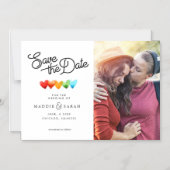 LGBTQ - sparen het Manuscript van de Datum met Fot Magnetische Uitnodiging (Voorkant)