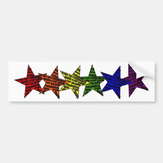 LGBTQ Star PRide Equality Bumpersticker (Voorkant)