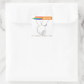 LGBTQ+ Sticker, Liefde is Liefde Sticker, Trots Vierkante Sticker (Tas)