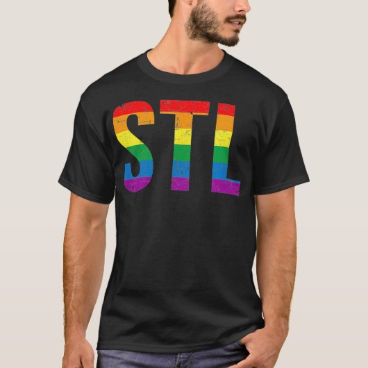 LGBTQ STL Gay Pride St Louis MO T-shirt (Voorkant)