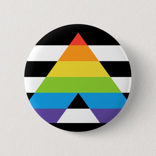 LGBTQ Straight Ally Pride Vlag Ronde Button 5,7 Cm (Voorkant)