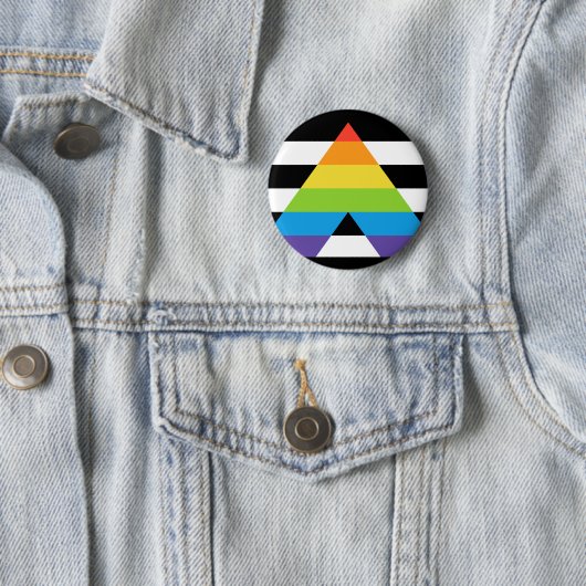 LGBTQ Straight Ally Pride Vlag Ronde Button 5,7 Cm (In situ)