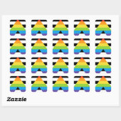 LGBTQ Straight Ally Pride Vlag Vierkante Sticker (Vel)
