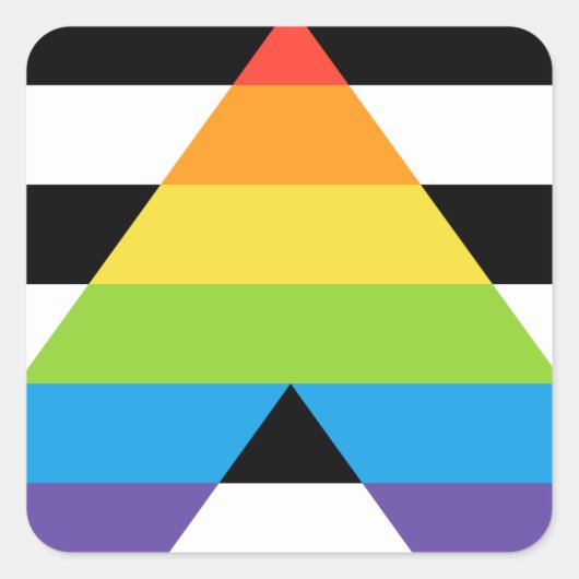 LGBTQ Straight Ally Pride Vlag Vierkante Sticker (Voorkant)