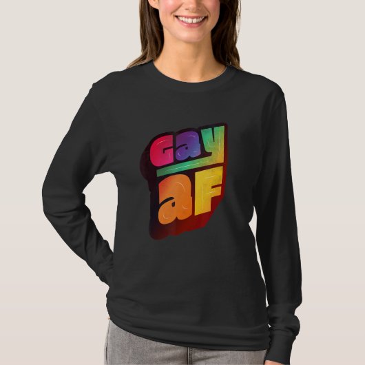 Lgbtq+ Support Gay Af Halftone Edition T-shirt (Voorkant)