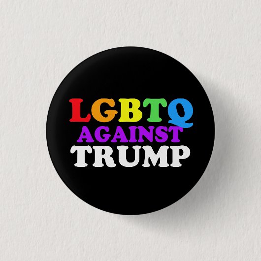 LGBTQ tegen Trump Ronde Button 3,2 Cm (Voorkant)