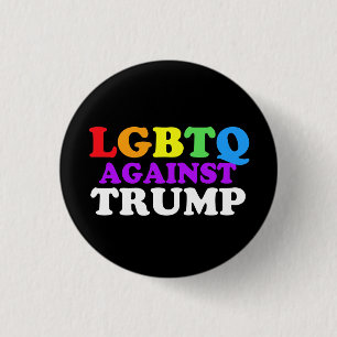 LGBTQ tegen Trump Ronde Button 3,2 Cm