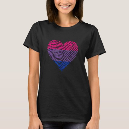LGBTQ Thumb Heart Bisexual Flag Bisexuality Pride  T-shirt (Voorkant)