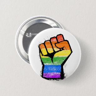 LGBTQ Traditionele regenboogpride Fist Ronde Button 5,7 Cm