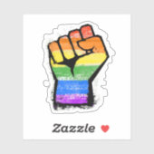 LGBTQ Traditionele regenboogpride Fist Sticker (Vel)