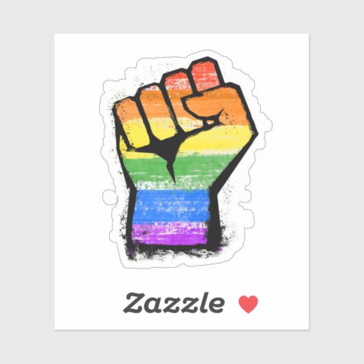 LGBTQ Traditionele regenboogpride Fist Sticker (Vel)