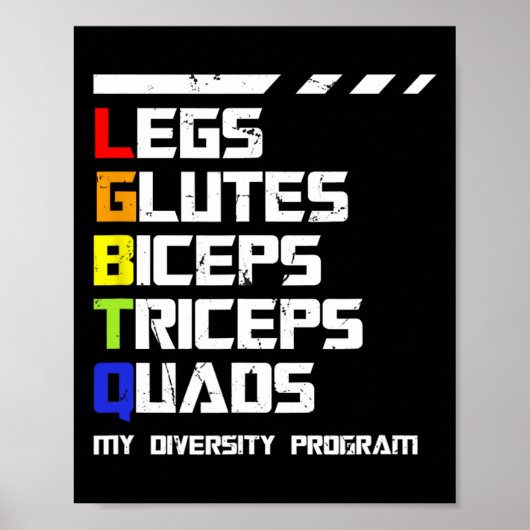 LGBTQ-trainingsprogramma voor Gay Queer Funny Fitn Poster (Voorkant)