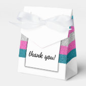 LGBTQ Trans Chic Modern Wit Bruiloft Glitter Bedankdoosjes (Voorkant Zijde)