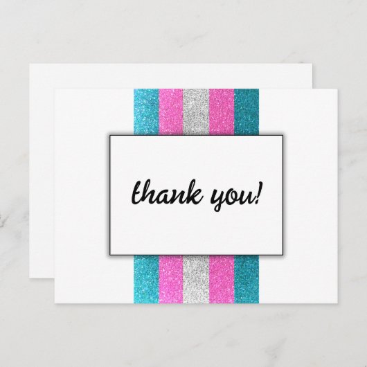 LGBTQ Trans Chic Modern Wit Bruiloft Glitter Briefkaart (Voorkant / Achterkant)