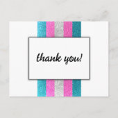 LGBTQ Trans Chic Modern Wit Bruiloft Glitter Briefkaart (Voorkant)