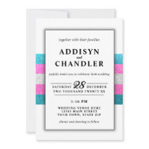 LGBTQ Trans Chic Modern Wit Bruiloft Glitter