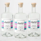 LGBTQ Trans Chic Modern Wit Bruiloft Glitter Likeurfles Etiket (Flessen)