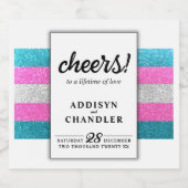 LGBTQ Trans Chic Modern Wit Bruiloft Glitter Likeurfles Etiket (Enkel label)