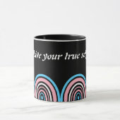 LGBTQ Transgender Flag: Leef je ware zelf Mok (Midden)