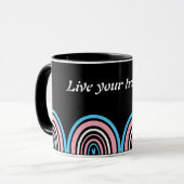 LGBTQ Transgender Flag: Leef je ware zelf Mok (Voorkant links)