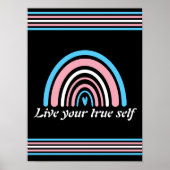 LGBTQ Transgender Flag: Leef je ware zelf Poster (Voorkant)