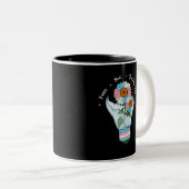 LGBTQ: Transgender Flag Sunflower in een lichtbol Tweekleurige Koffiemok (Voorkant rechts)