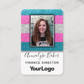 LGBTQ Transgender Glitter Professional Logo Foto Visitekaartje (Voorkant)