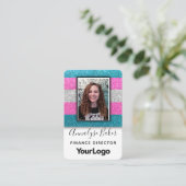 LGBTQ Transgender Glitter Professional Logo Foto Visitekaartje (Staand voorkant)
