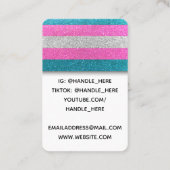 LGBTQ Transgender Glitter Professional Logo Foto Visitekaartje (Achterkant)