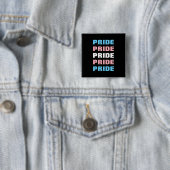 LGBTQ Transgender Pride Aanpasbare Herhaalde Tekst Vierkante Button 5,1 Cm (In situ)