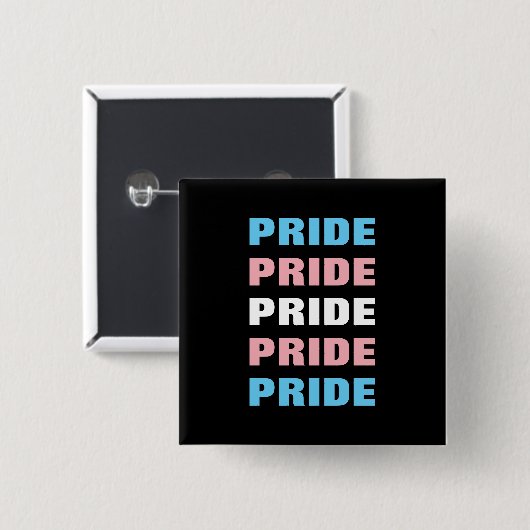 LGBTQ Transgender Pride Aanpasbare Herhaalde Tekst Vierkante Button 5,1 Cm (Voorkant /achterkant)
