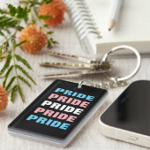 LGBTQ Transgender Pride  Herhaalde tekst Sleutelhanger (Voorkant Rechts)