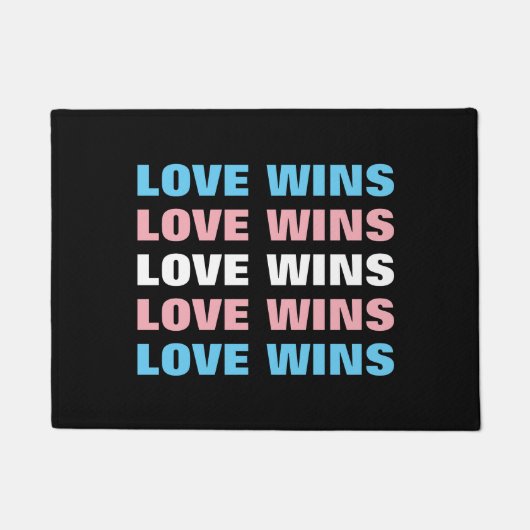 LGBTQ Transgender Pride Liefde Wint Herhalende Tek Deurmat (Voorkant)