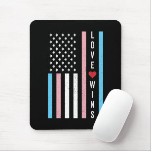 LGBTQ Transgender Pride Love Wint Amerikaanse vlag Muismat