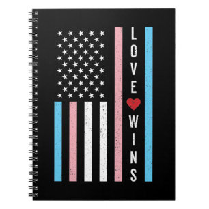 LGBTQ Transgender Pride Love Wint Amerikaanse vlag Notitieboek