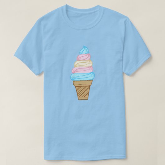 LGBTQ Transgender Pride Soft Serve Ice Cream Cone T-shirt (Design voorkant)