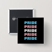 LGBTQ Transgender Proud Aanpasbare Herhaalde Tekst Vierkante Button 5,1 Cm (Voorkant /achterkant)