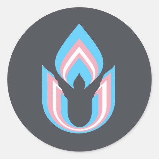 LGBTQ transgender Unitair Universalisme Ronde Sticker (Voorkant)